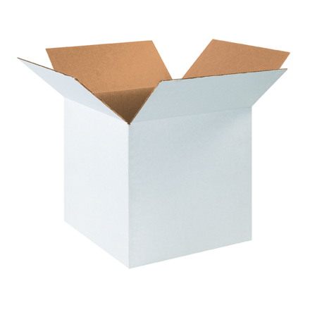 16 x 16 x 16" White Corrugated Boxes